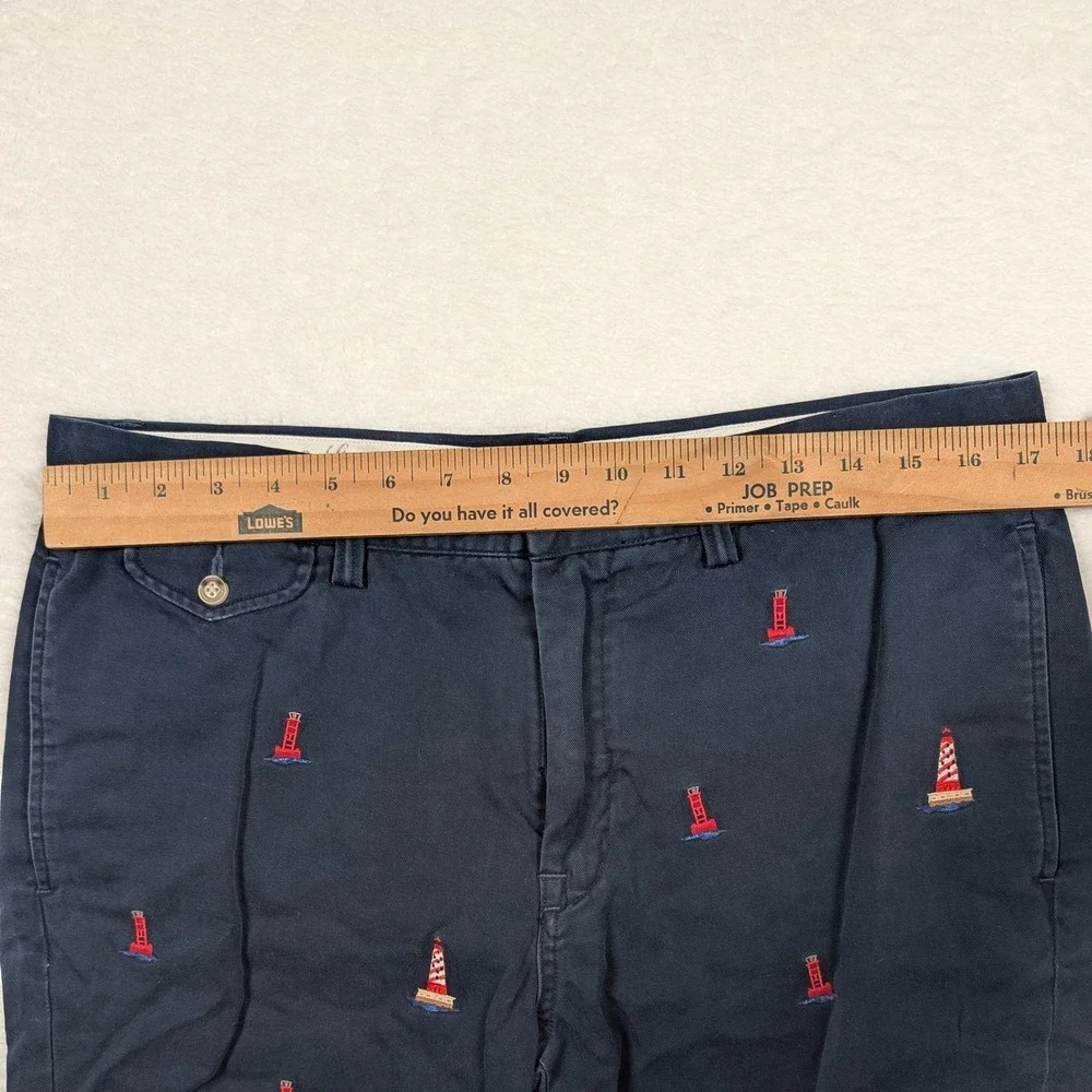Polo Ralph Lauren Shorts Mens 34 Navy Bedford Chino Lighthouse Embroidered‎